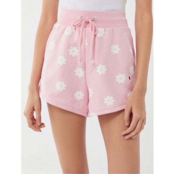 CHAMPION x UO reverse weave pink daisy shorts S